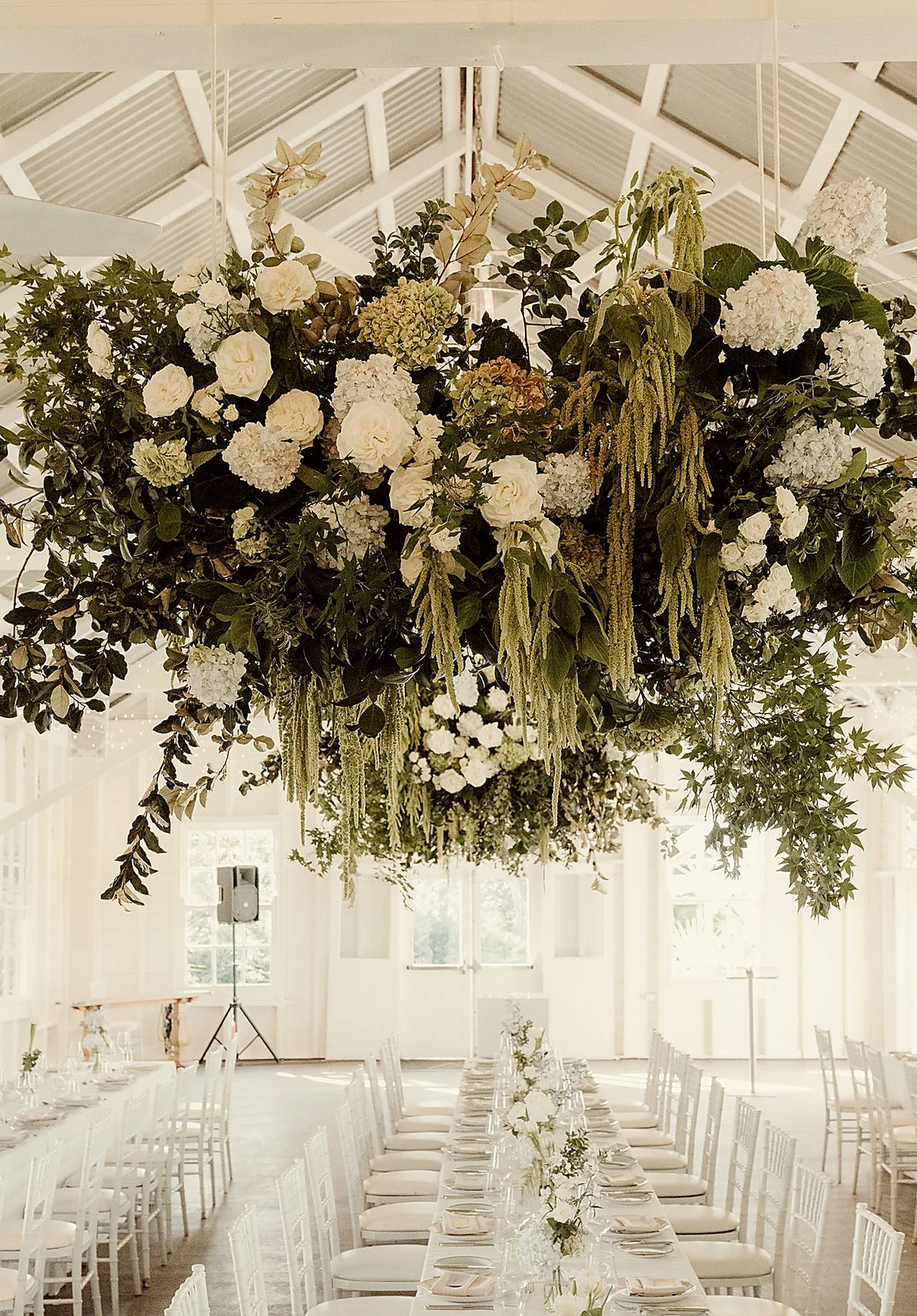 Ed and El at Athol Hall — hanging ceiling installation